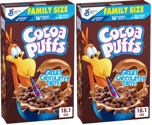 Vista 12 de Cocoa Puffs, cereales para el desayuno con sabor a chocolate, fabricados con grano entero, 10.4 oz