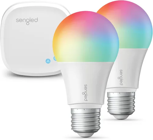 Vista 13 de Sengled - Bombilla LED inteligente A19 E26 que cambia de color, equivalente a 60 vatios, compatible con Alexa, Google Assistant, SmartThings