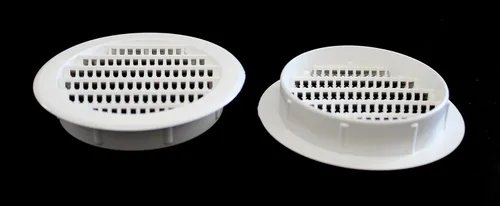 Vista 7 de JSP Manufacturing - Rejilla de ventilación de 3" redonda de plástico para soffit, pantalla para reptiles, rejilla de ventilación (12, Blanco)