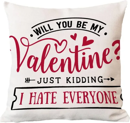 Vista 3 de Valentine's Day Romantic Throw Pillow Cover Will You Be My Valentine Pillow Case Cushion Cover Wedding Engagement Anniversary Decortaive Pillowcase