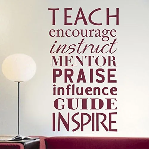 DigTour WallArt Calcomanía de pared de vinilo con texto en inglés "Teaching Words" (texto en inglés), regalo para profesores, aula, decoración de