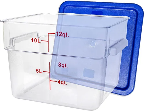 Vista 11 de Tiger Chef Envases cuadrados transparentes del policarbonato del almacenamiento de alimentos de la calidad comercial de 2 cuartos con las tapas