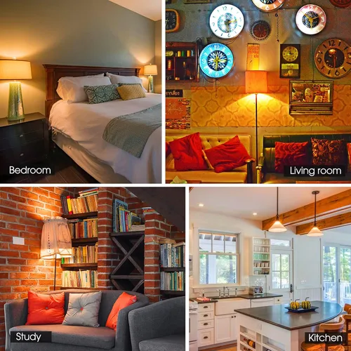 Vista 4 de ENERGETIC SMARTER LIGHTING Bombilla LED A19 equivalente a 40 W, blanco suave 2700 K, certificación UL, base estándar E26, bombilla LED no regulable