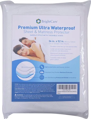 Vista 6 de Almohadilla de cama absorbente estilo silla de montar con lados metidos (34 x 52 pulgadas), impermeable, lavable, 300 veces para incontinencia