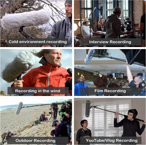 Vista 2 de Micolive Micrófono Parabrisas Blimp Estilo Proteger Jaula y Sistema de Suspensión de Montaje de Amortiguador Compatible con Rode NTG1 NTG2 NTG3