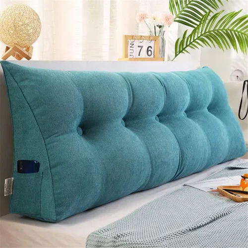 Vista 12 de Almohada triangular para cabecero de cama, almohada de lectura de cuña, cojín de sofá cama, respaldo grande, almohadas de apoyo para dormitorio