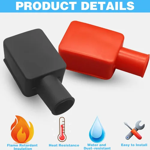 Vista 3 de Cubierta de terminal de batería, protector de terminal de batería, protector aislante para automóvil, cubierta de batería de automóvil, goma suave