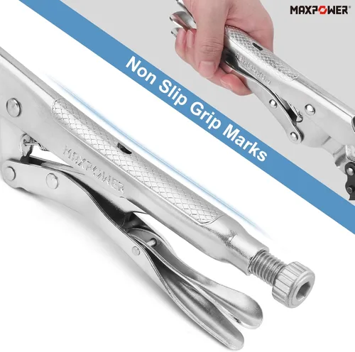 Vista 4 de MAXPOWER Abrazadera de cadena de bloqueo de 9 pulgadas con cadena de 19.7 pulgadas, paquete de 2