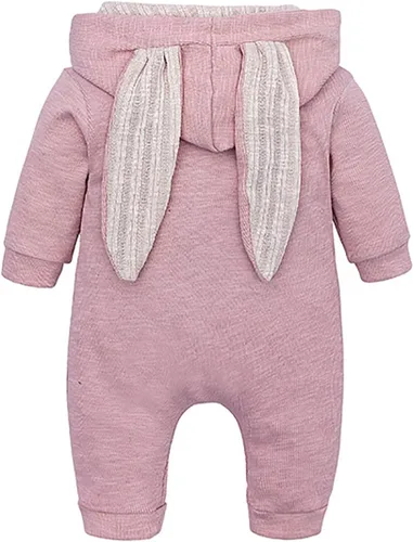 Vista 3 de Enterizo con capucha de dinosaurio para bebé niño y niña, conjunto de traje de gateo de conejo