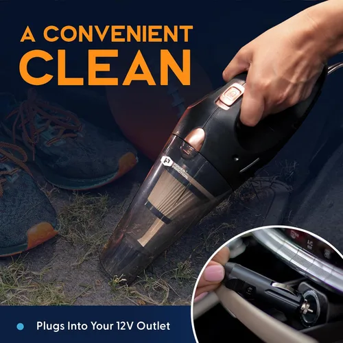 Vista 5 de THISWORX - Aspiradora de automóvil portátil, de alta potencia, con 3 accesorios, cable de 16 pies y bolsa, 12 V, kit de accesorios para automóviles