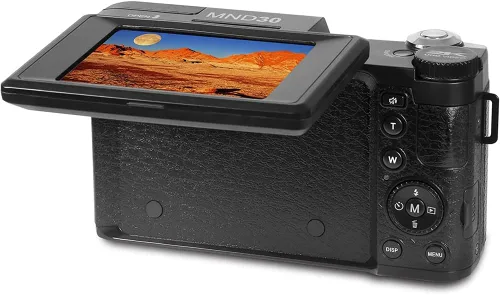 Vista 7 de Minolta MND30-BK 30MP 27K Ultra HD 4X Zoom Digital Camera Black Bundle with Deco Photo Point and Shoot Field Bag Camera Case BlackRed