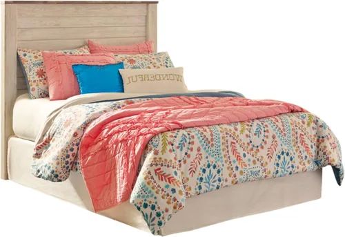Vista 9 de Ashley Furniture Signature Design - Cabecero de panel completo Willowton – Estilo Contemporáneo – Tamaño Queen - Color Blanco.