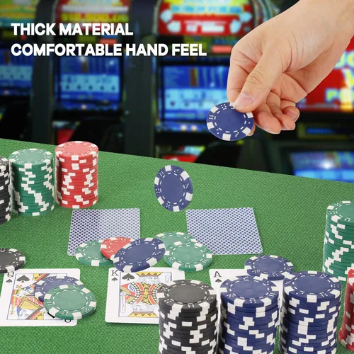 Vista 8 de Fichas de póquer de 11.5 gramos, fichas de póquer de casino para Texas Hold'em, fichas de blackjack, kit de juegos de póquer de casino, juego de 6