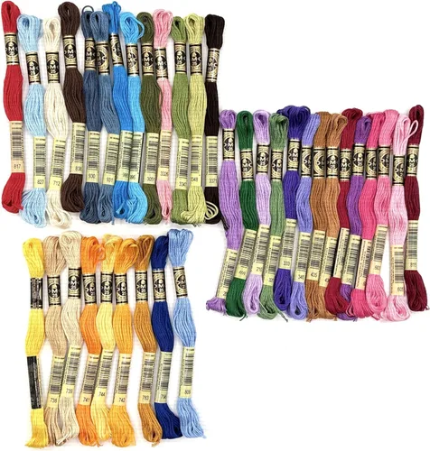 Vista 6 de DMC, 117F25-pc36, hilos para bordado de variedad de colores, paquete de 36 madejas de 8,7 yardas cada una