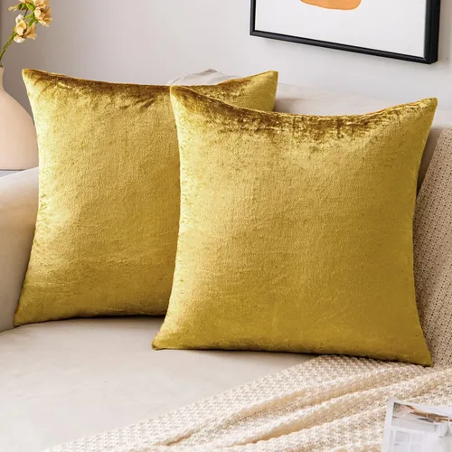 Vista 18 de EMEMA - Paquete de 2 fundas de almohada de terciopelo decorativas, fundas de cojín cuadradas suaves y sólidas para sofá, dormitorio, silla, Verde