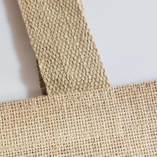Vista 2 de Bolsas grandes reutilizables de yute con asas de algodón y forro interior para playa, piscina, compras, 22 x 16 x 6 pulgadas, natural