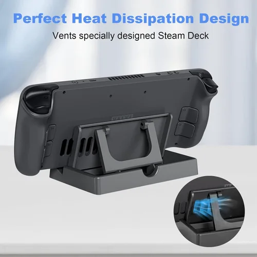 Vista 5 de Tangaroa Base de soporte de cubierta de vapor soporte plegable ajustable para accesorios de Steamdeck con almohadilla de silicona antideslizante