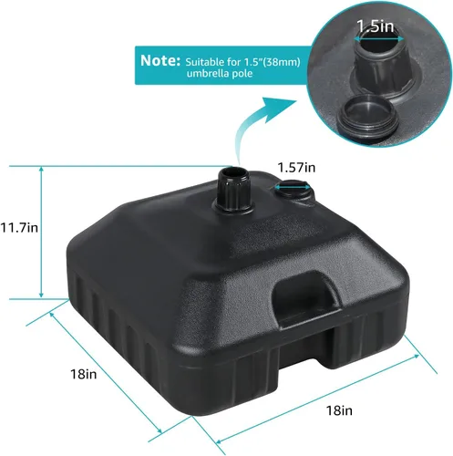 Vista 6 de COBANA Patio Umbrella with Base Included, Outdoor Market Table Umbrella with Umbrella Stand Weights
