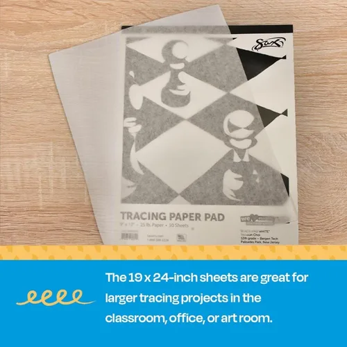 Vista 5 de Sax - Papel de calcar - 19 x 24 pulgadas – 50 hojas por taco – Color Blanco.