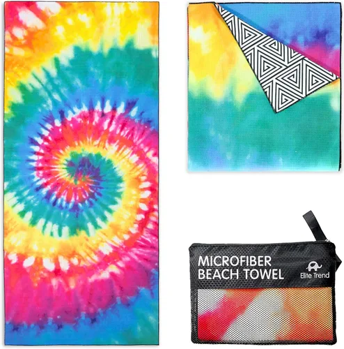Vista 36 de Elite Trend Toalla de secado rápido, extra grande de 78 x 35 pulgadas, toalla de playa de microfibra, perfecta para la playa, viajes, natación
