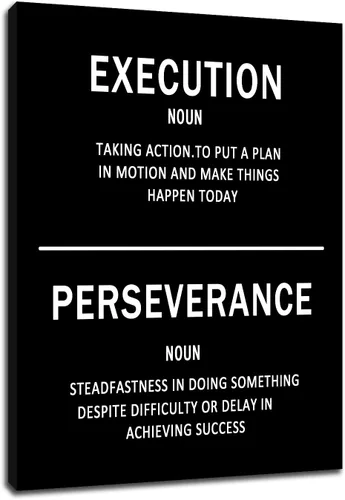 Vista 10 de Motivational Wall Art 1% Better Every Day Quote Framed Canvas Poster Inspirational Wall Decor for Office Gym Study Room Small Size Growth Mindset