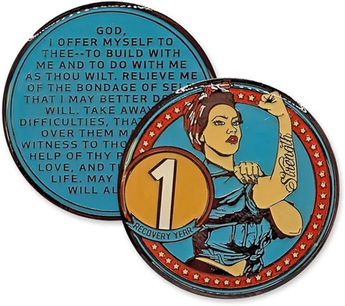 Sobriety Coin – Rosie Strength Tattoo Recovery AA Chip, medallón de alta resistencia, regalo perfecto para cualquier persona en recuperación