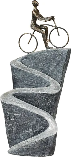 Touch of Class Journey of Life - Escultura de mesa de carretera sinuosa, resina, gris, bronce, viaje inspirador para dormitorio, sala de estar