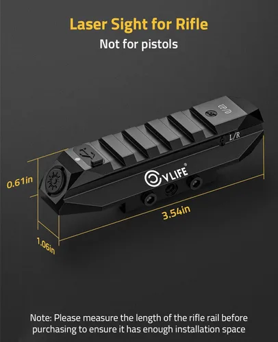 Vista 5 de CVLIFE Laser Sight for Rifle, Low Profile Rechargeable Picatinny Rifle Laser Sight with Strobe Mode