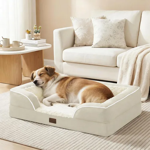Vista 8 de Camas ortopédicas para perros grandes, cama de espuma viscoelástica impermeable para mascotas grandes con lados 89x56 cm, sofá para perros grandes