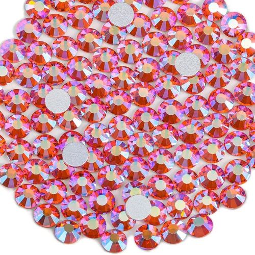 Vista 40 de Beadsland 288 diamantes de imitación de cristal con parte trasera plana, gemas redondas, aguamarina AB, SS30, 0.248-0.256 in