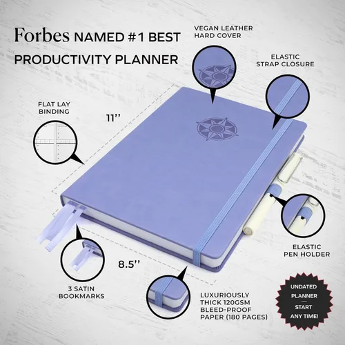 Vista 3 de Smart Planner Pro - Agenda grande de 11 x 8.5 pulgadas (A4) - Agenda diaria sin fecha - Probado y aprobado para lograr objetivos y aumentar