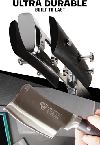 Vista 3 de Dalstrong - Cuchillo de carnicero, 4.5 pulgadas, serie Gladiador Elite, cuchillo de cocina resistente para regalo, mango negro, cuchillo afilado