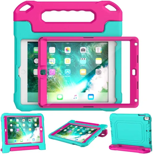 Vista 12 de SUPLIK Funda para niños para iPad de 5ª/6ª generación (9.7 pulgadas, 2017/2018), iPad Air 1 y Air 2 y Pro 9.7 Funda con protector de pantalla, funda