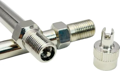 Vista 5 de 2 Pulgadas Extensores de Vástago de Válvula de Doble Rueda, Juego de 2 Piezas, Extensiones de Vástago de Válvula de Metal Recto de 50mm