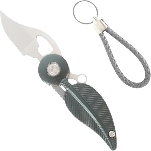 Vista 8 de Navaja de bolsillo para mujer con cadena, cuchillo de bolsillo pequeño, cuchillos geniales, cuchillos geniales, cuchillo Edc, mini cuchillo de Azul