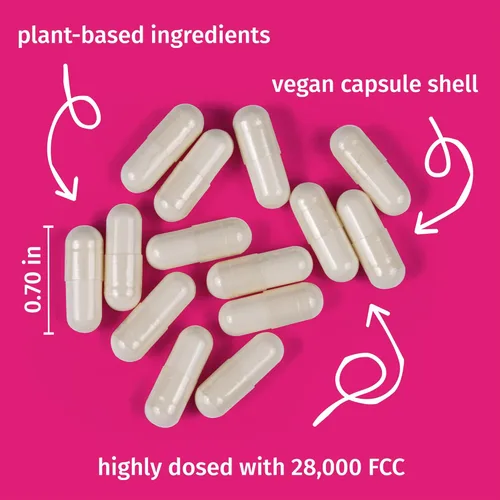 Vista 4 de LactoJoy Forte 28,000 FCC - Cápsulas de lactasa con efecto 6h Depot - Paquete de recarga de 140 cápsulas veganas - Lactasa de acción rápida de larga
