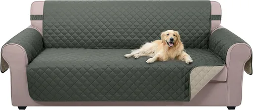 Vista 139 de U-NICE HOME Funda para sillón reclinable, reversible, con correas elásticas, resistente al agua, protege de perros y mascotas, sillón pequeño