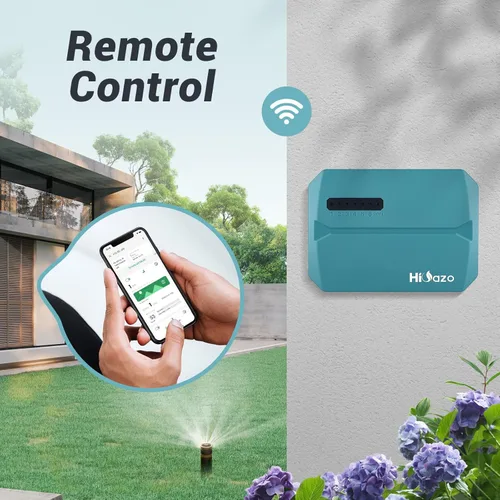 Vista 3 de Controlador inteligente de Sprinkelr de 6 zonas, controlador de riego interior WiFi, aplicación gratuita, compatible con sensor de lluvia, ajuste