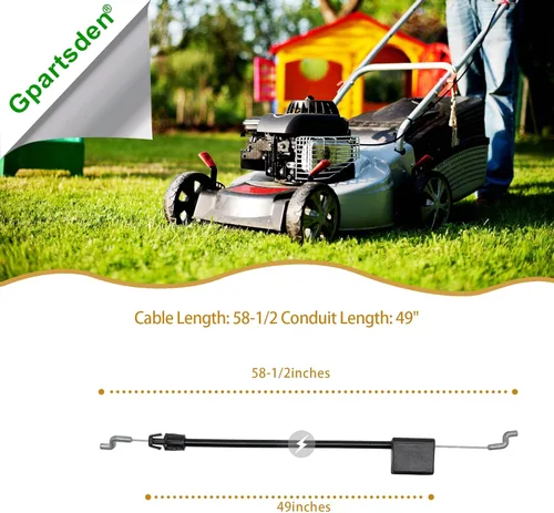 Vista 2 de Cable de control 104-8677 para cable de cortacésped Toro 20001 20003 20005 290-935 58-1/2 pulgadas x 49 pulgadas