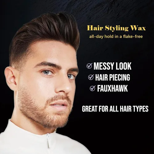 Vista 4 de Cera para el cabello – Pomada de peinado fuerte para hombres y mujeres, nutritiva y protectora, acabado mate, 3.4 onzas