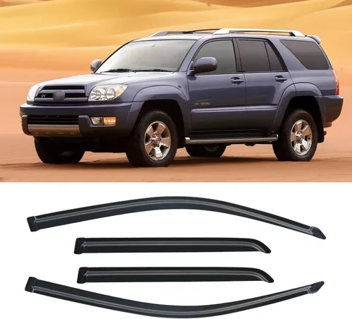 Vista 71 de Viseras de ventana para Chevrolet Silverado y GMC Sierra 1500 Crew Cab 2014-2018, protectores de lluvia, deflector de ventilación, sombra humo