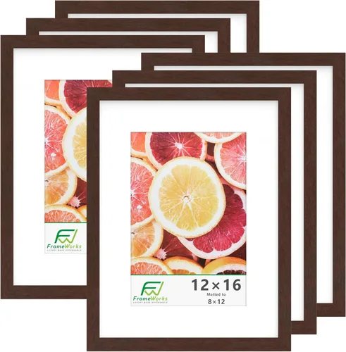 Vista 96 de FrameWorks Marcos de fotos clásicos de madera de 5 x 7 a 4 x 6 con vidrio templado, color negro, paquete de 2