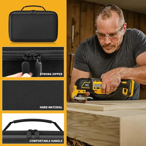 Vista 4 de Funda compatible con DEWALT 20V MAX XR multiherramienta oscilante DCS354B/DCS356B, caja de almacenamiento grande para batería DEWALT 20V MAX XR