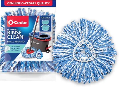 O-Cedar EasyWring RinseClean - Recambio de microfibra para trapeador giratorio, 1 paquete, color azul