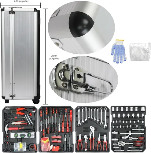 Vista 2 de Campfun Juego de herramientas para el hogar de 899 piezas con herramientas manuales completas, juego de caja de herramientas mecánicas con estuche