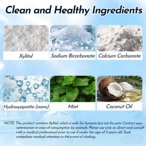 Vista 6 de Dr.Brian - Tabletas de pasta de dientes nano hidroxiapatita, sin flúor y plástico, tableta masticable ecológica y apta para viajes, pastillas