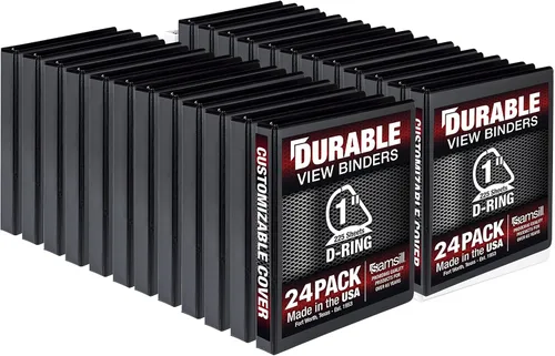 Vista 11 de Samsill - Carpeta duradera de 5 pulgadas, fabricada en los Estados Unidos, con anillos en D, transparente y personalizable, color blanco