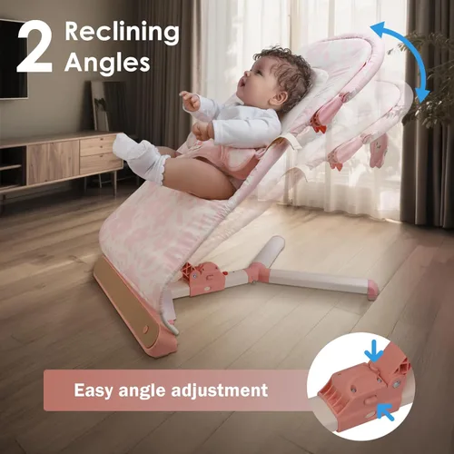 Vista 6 de Tiny Marvels Mecedora de bebé, Asiento de gorila de 3 puntos para bebé recién nacido y niño pequeño, Silla de columpio portátil para bebé