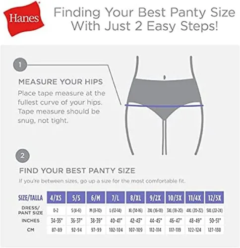 Vista 5 de Hanes Women's High-Waisted Brief Panties, 6-Pack, Moisture-Wicking Cotton Brief Underwear (Colors May Vary)