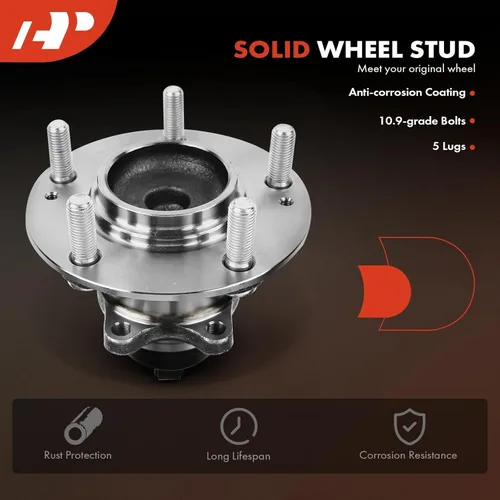 Vista 7 de A-Premium Cojinete de rueda trasera y conjunto de cubo con ABS y 5 lengüetas compatible con Kia Forte 2010-2013, Forte Koup 2010-2013, Forte5